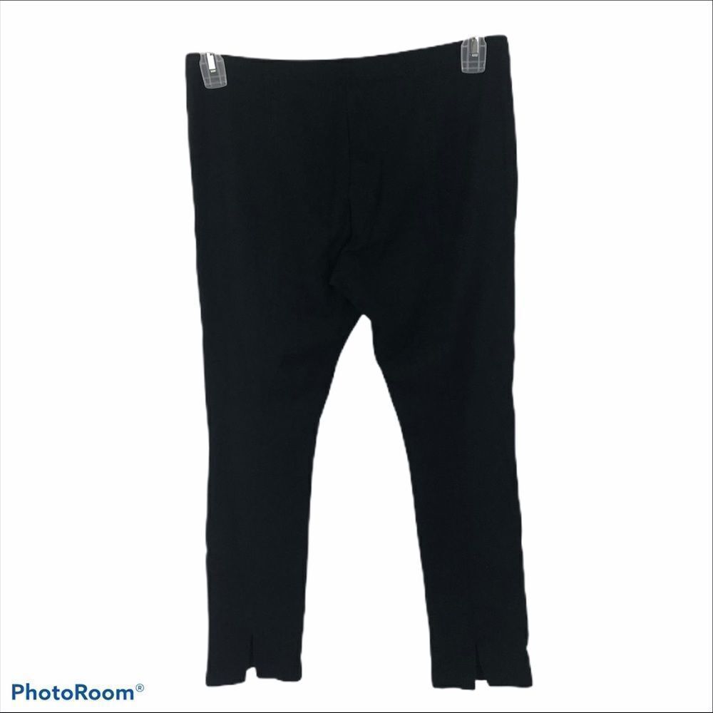 WHBM Black Cropped‎ Leggings With Bottom Slits M - Picture 3 of 8